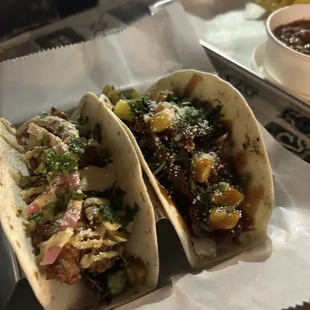 Baja Fish Taco and Aloha Pork Taco