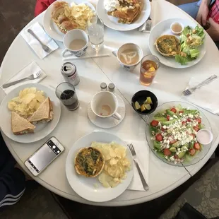 a table full of food
