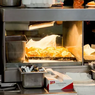 food being cooked in the oven