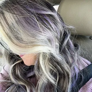 Side view of my hair. I did soft curls which turned out perfectly. It was breezy so they&apos;re a little wind blown but still pretty.