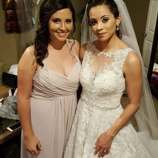 My bridesmaid and I after the dry a blow dry bar