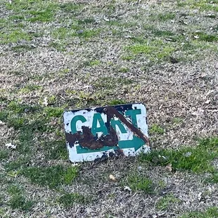 This sign is a perfect example of the &quot;grass&quot; you will see and how little effort is put into maintaining this course.