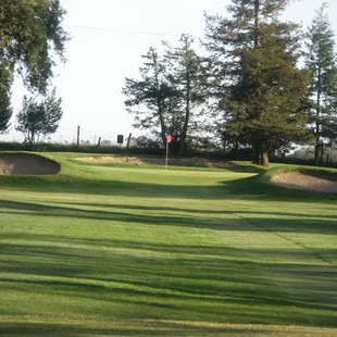 #11, one of the many bunkers surrounding the greens.