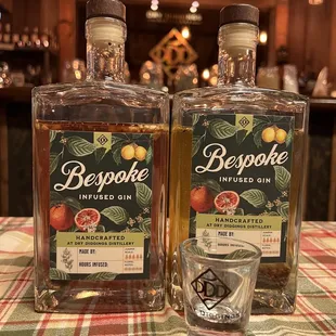 Labeled and official gins.