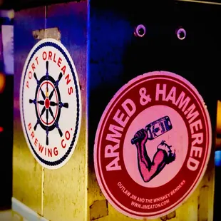 a close up of a sign