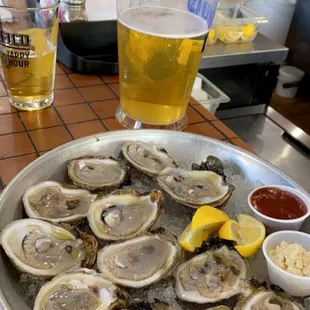 Raw oysters