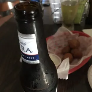 a bottle of beer on a table