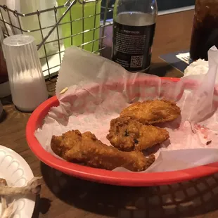a basket of fried chicken