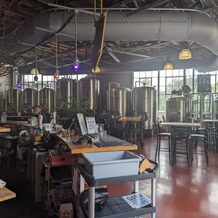the inside of a brewery
