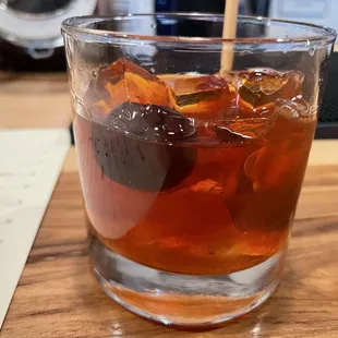 Old fashioned with dry spell bourbon.