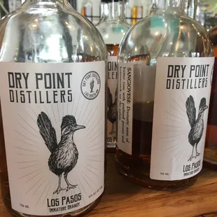 bottles of dry point distillers