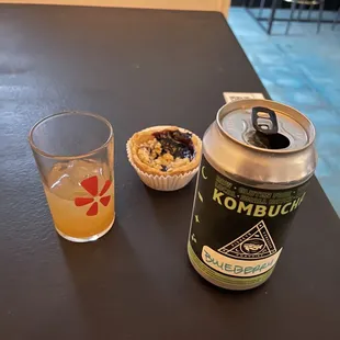 Mocktail -peach yummy Local pie and Kombucha