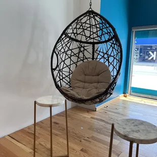 a hanging egg chair