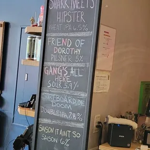Beer menu
