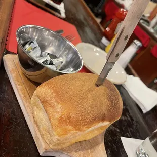 Freshly baked bread.