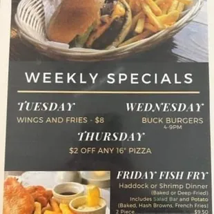 a menu for a sandwich and fries