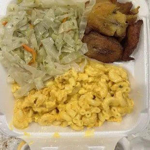 Steamed Cabbage Plantains Macaroni and Cheese