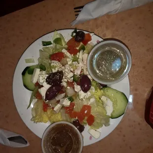 Greek salad came with gyro.
