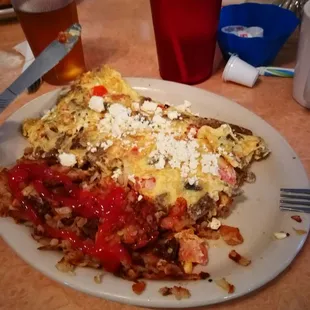 Gyro omelette for lunch!