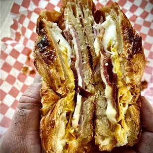 #8. Ham, Bacon, Egg and Cheese Croissant. Always the go to!