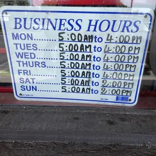 Yelp posted hours not correct. Here are the actual hours.