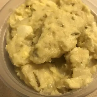a bowl of mashed potatoes