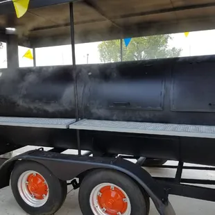 a bbq on a trailer