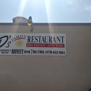 The outside sign.