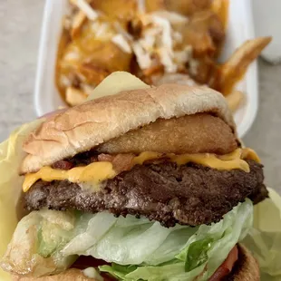 Western Cheeseburger with Chili Cheese Fries