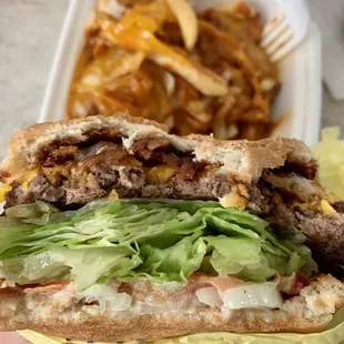 Western Cheeseburger and Chili Cheese Fries