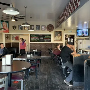 One half of the restaurant; interior
