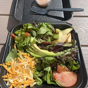 There is no chicken with my jerk, chicken salad.