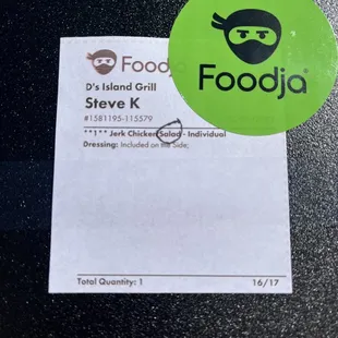 Jerk, chicken ordered, but no chicken came with my salad.