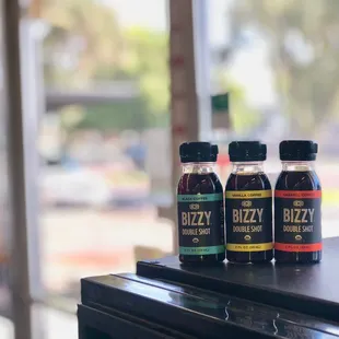 Need a boost of energy but can&apos;t wait in line for coffee. These Bizzy coffee shots are yummy and do the trick. Available at D&apos;s Market