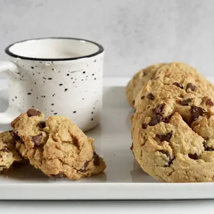 a plate of cookies and a cup of coffee