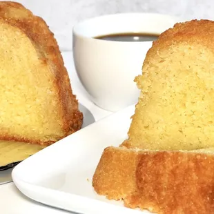 a slice of pound cake