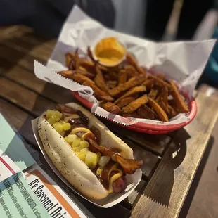 Angry Tiki and Sweet Potato Fries