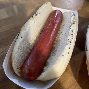 Naked hot dog