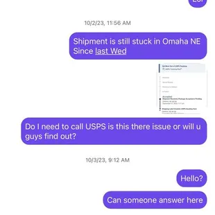 Communication with seller on delayed shipping &amp; purchase never received.