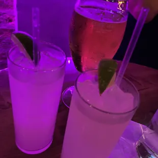 two drinks on a table