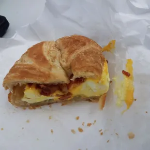 Egg cheese bacon croissant