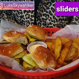Sliders, alright in every way, nothing special, so annoying they upcharge nearly $2 for regular fries!