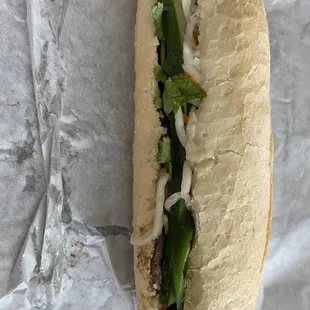 Grilled pork banh mi