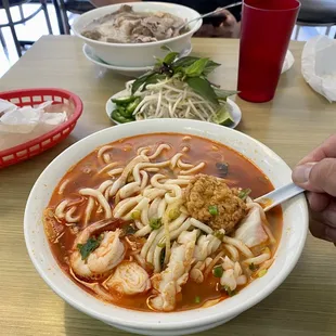4.21.22 Seafood Udon #44 was  1st time trying this so the red broth scared me! I thought it was gonna be spicy, but thankfully it wasn't.