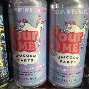 two cans of beer