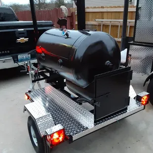 a bbq on a trailer