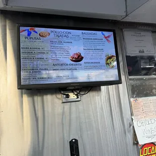 The food truck outside.