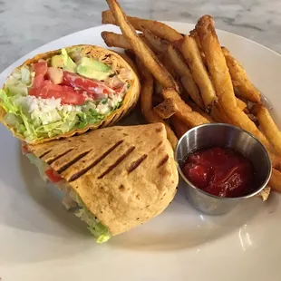 Crab Wrap with fries