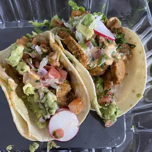 Braised Chipotle Chicken Tacos... you get 3, photo after I devoured one