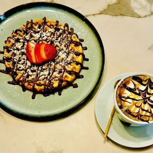 Nutella Waffle with Cappuccino